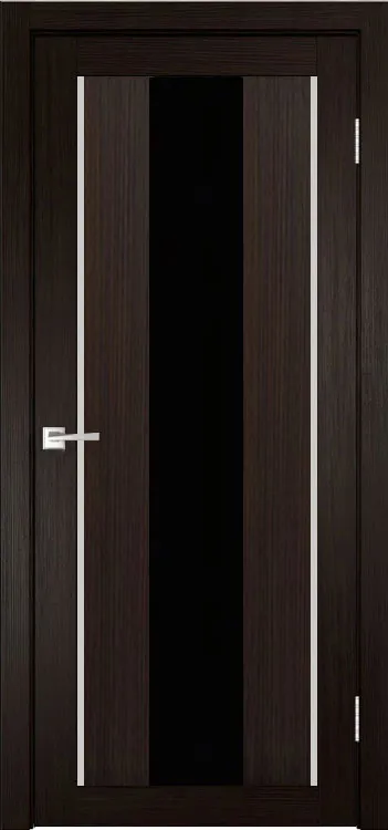 Фото Межкомнатная дверь Легенда Y-2 тон Венге Остекление Лакобель черное